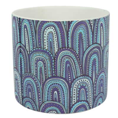 Pot de fleurs en céramique bleue 13,5 cm | 6 pièces