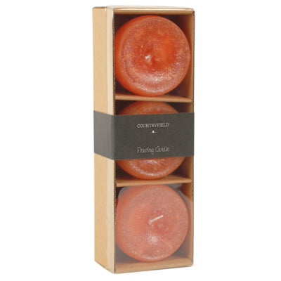 Countryfield bougie flottante bollie orange 7 cm lot de 3 | 12 pièces