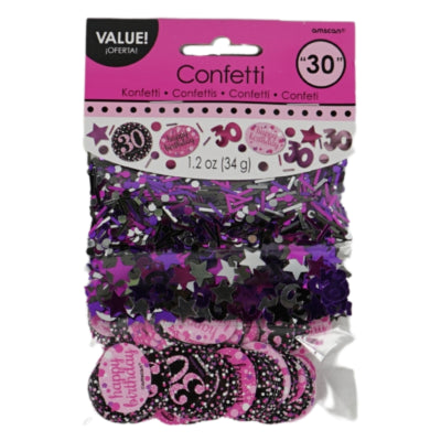 Amscan confettis 30 ans rose 34 g | 48 pièces