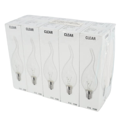 Ampoule bougie transparente e14 230v 15w | 100 pièces