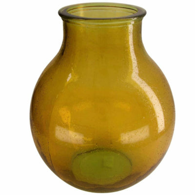 Vase verre ocre jaune 36 cm | 2 pièces