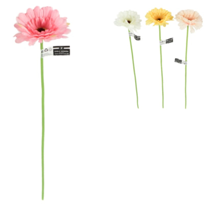 Fleur artificielle gerbera 47 cm 4 assortis | 48 pièces