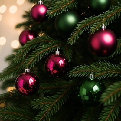 Boules de Noël incassables violet vert 44 pièces | 8 pièces