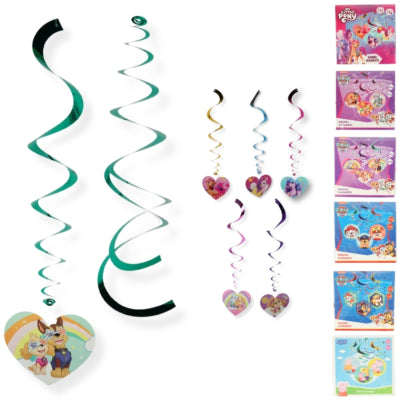 Pendentif spirale 40 cm 6 assortis lot de 6 | 24 pièces