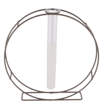 Support en bois courbé Daan avec tube à essai métal gris 22,5 cm | 12 pièces