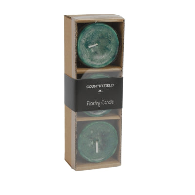 Countryfield bougie flottante bollie vert foncé 5 cm lot de 3 | 24 pièces