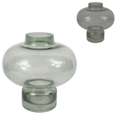 Vase verre gris 20,5 cm 2 assortis | 6 pièces