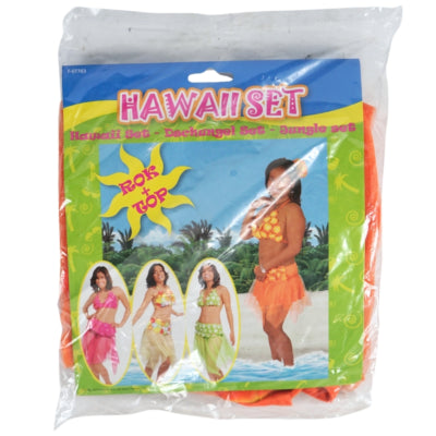 Folat hawai haut et jupe orange taille unique | 12 pièces