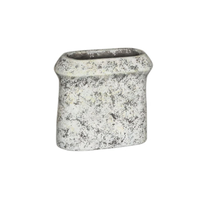 Ptmd pot de fleur nimma ovale s gris ciment 20 cm | 8 pièces