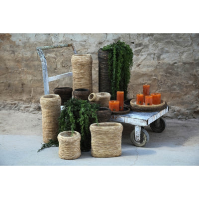 Ptmd pot de fleur ricci l noir 55 cm | 2 pièces