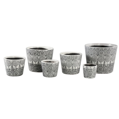 Ptmd pot de fleur beire s imprimé déco noir et blanc 10 cm | 12 pièces