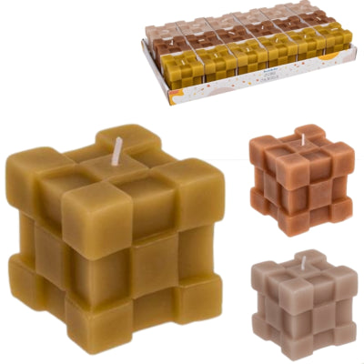 Cube bougie Out of the Blue 5,5 x 5,5 cm 3 assortis | 36 pièces