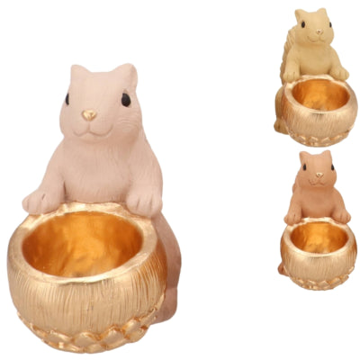 Daan bol en bois courbé Jingle écureuil assis rose sable 17 cm 3 assortis | 6 pièces