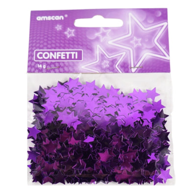 Amscan confettis étoiles violet métallisé 14 g | 48 pièces