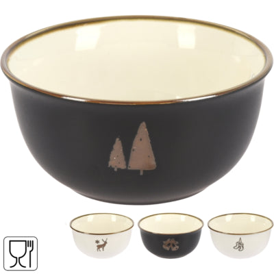 Bol Siaki porcelaine de Noël 450 ml 4 assortis | 8 pièces