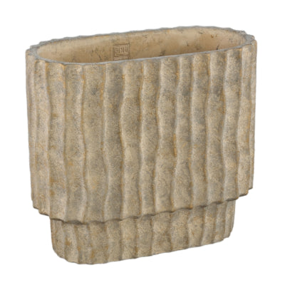 Ptmd pot de fleur mitty ovale l marron 40 cm | 2 pièces