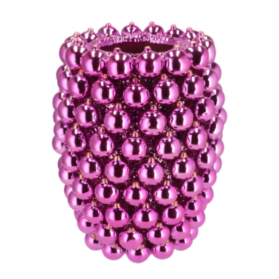 Daan vase en bois courbé boule de Noël fuchsia 33 cm | 2 pièces