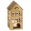 Bougeoir J-line maison doré 32 cm | 3 pièces