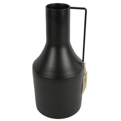 Vase bouteille métal noir mat 33,5 cm | 4 pièces
