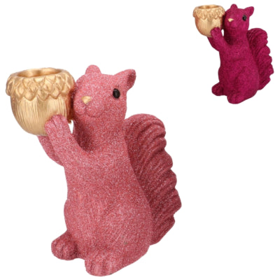 Daan bol en bois courbé Jingle écureuil debout rose 16 cm 2 assortis | 6 pièces