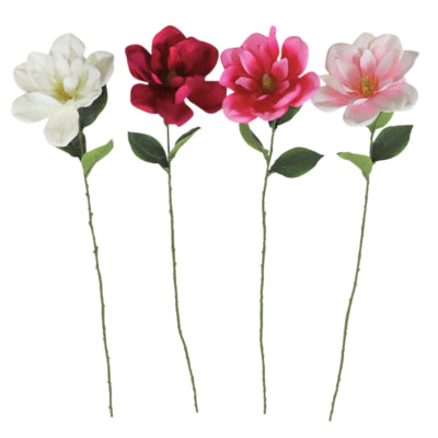 Fleur artificielle magnolia 70 cm 4 assortis | 24 pièces