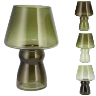 Vase Daan en bois courbé bicolore vert 25 cm 4 assortis | 4 pièces