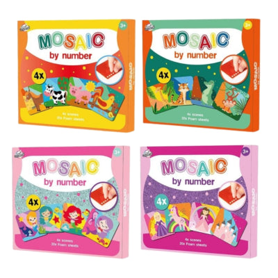 Mosaïque univers artisanal par numéro mousse 22 cm 4 assortis | 24 pièces