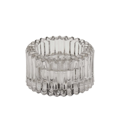 Housevitamin bougeoir duo ribb verre fumé gris 8 cm | 24 pièces