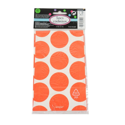 Amscan emballage cadeau orange blanc 18 cm x 11 cm | 48 pièces