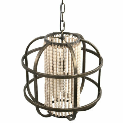 Ptmd lampe à suspension July métal bois 46 cm | 2 pièces