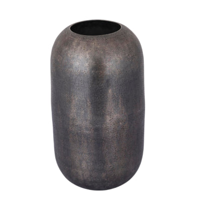Ptmd vase yourne m aluminium gris 30 cm | 8 pièces