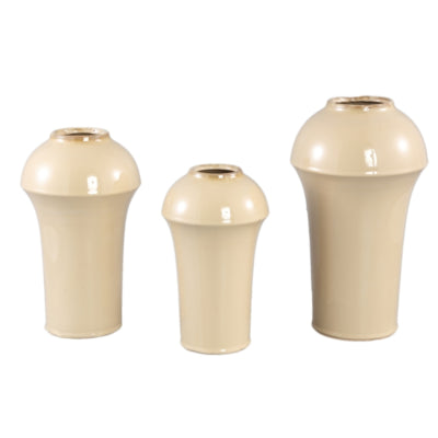 Ptmd pot de fleur desyah s crème 26 cm | 8 pièces