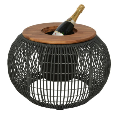 (r) table d'appoint avec compartiment gris séville 58 cm | 2 pièces