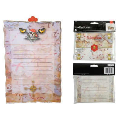 Folat invitations pirate rouge 8 pièces | 24 pièces