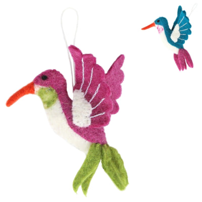 Ngk pendentif décoration colibri feutre 13 cm 2 assortis | 18 pièces