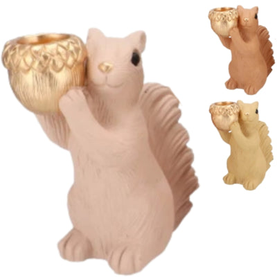Daan bol en bois courbé Jingle écureuil debout rose sable 21 cm 3 assortis | 6 pièces
