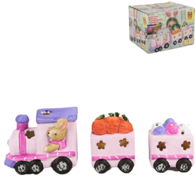 Train de Pâques LED rose sur batterie 29 cm | 12 pièces