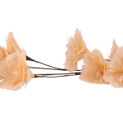 Daan branche artificielle en bois courbé fleurs de plumes pêche 110 cm | 8 pièces