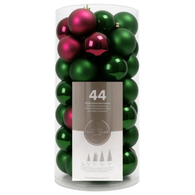 Boules de Noël incassables violet vert 44 pièces | 8 pièces