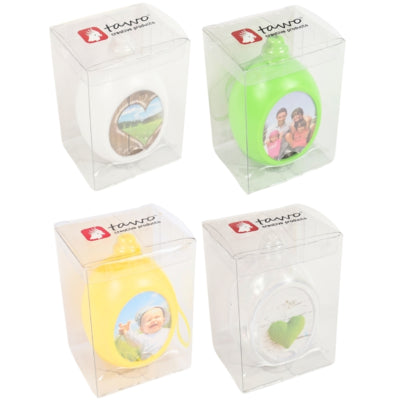 Cadre photo pendentif œuf de Pâques 5,3 cm 4 assortis | 18 pièces