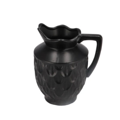 Vase boa en bois courbé Daan avec anse noir 20 cm | 4 pièces