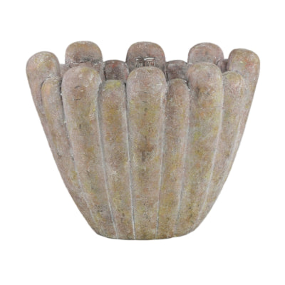 Ptmd pot de fleur menthe m marron 36 cm | 2 pièces