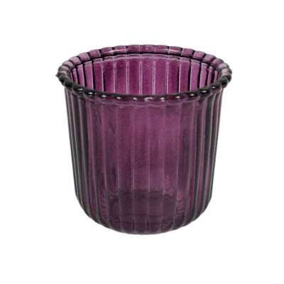 Photophore jour verre violet 11 cm | 24 pièces