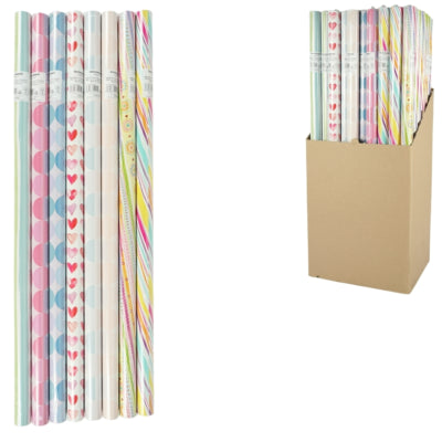 Papier cadeau tous les jours 200 x 70 cm 8 assortis | 60 pièces