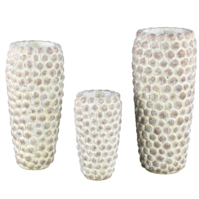 Ptmd pot de fleur noise high m crème 45 cm | 2 pièces