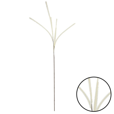 Branche artificielle Countryfield avec 6 plumes crème 112 cm | 24 pièces