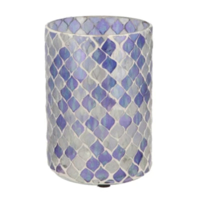 Daan photophore en bois courbé mosaïque l violet 15 cm | 12 pièces
