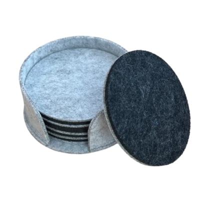 Sous-verres Esmerina dans un support en feutre 10 cm lot de 4 | 24 pièces