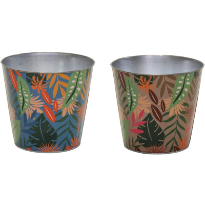 Pot de fleurs bob jungle m 13 cm 2 assortis | 24 pièces