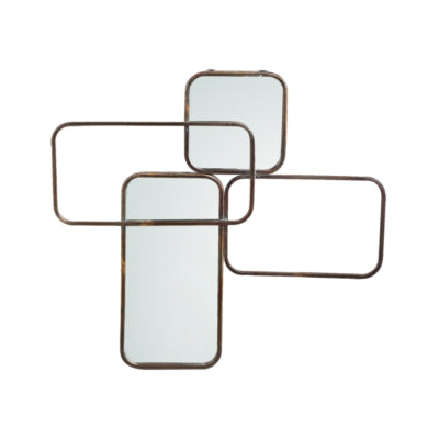 Ptmd miroir feron cadre en fer rectangles 84 cm | 2 pièces